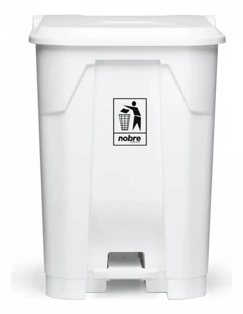 Lixeira Plastica C/pedal 100l. Branca - Nobre