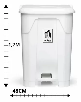 Lixeira Plastica C/pedal 100l. Branca - Nobre