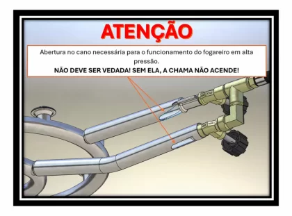 Fogareiro Tripe 12 Caulins  Preto