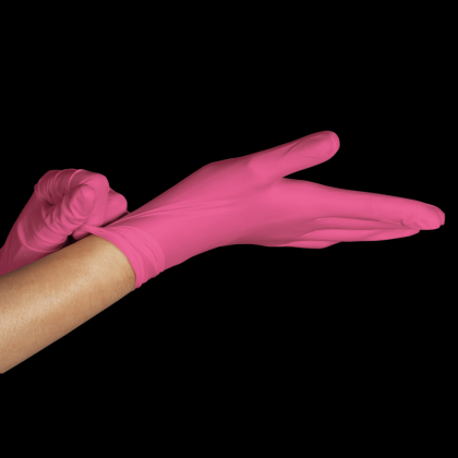 Luva Proc C/ Po Classico Premium Quality Pink Pequeno